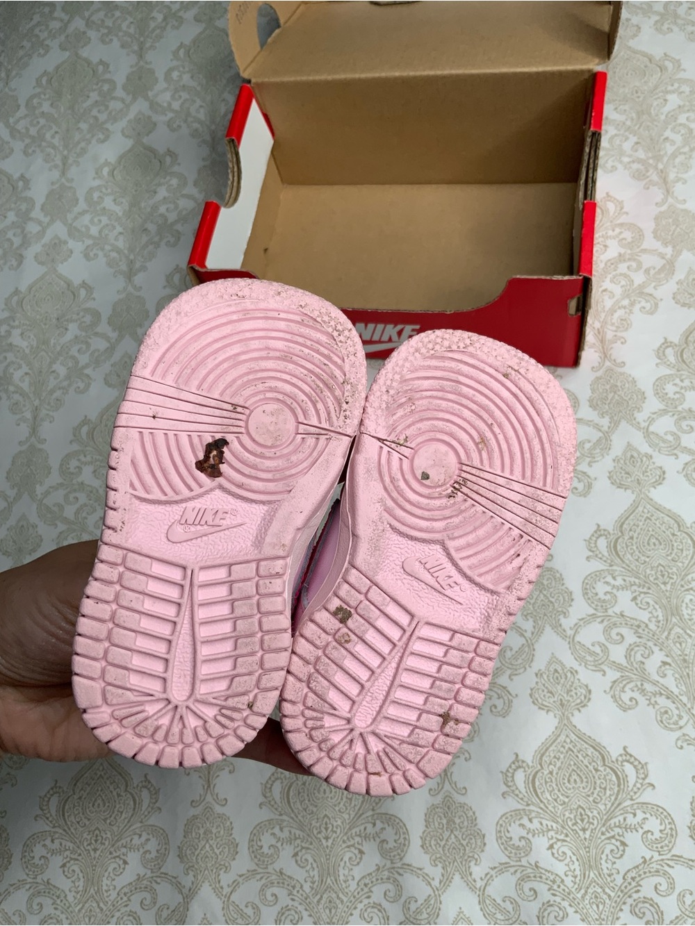 Nike Dunk Low Toddler Girls Size 4C Pink Foam Hyper Pink Sneakers - Picture 10 of 11
